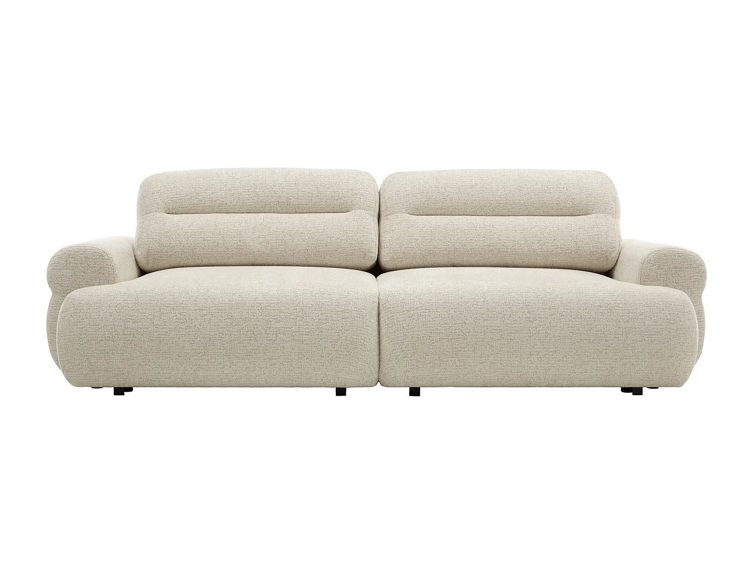 Canapé 4 places convertible en tissu chiné beige CABOLIA