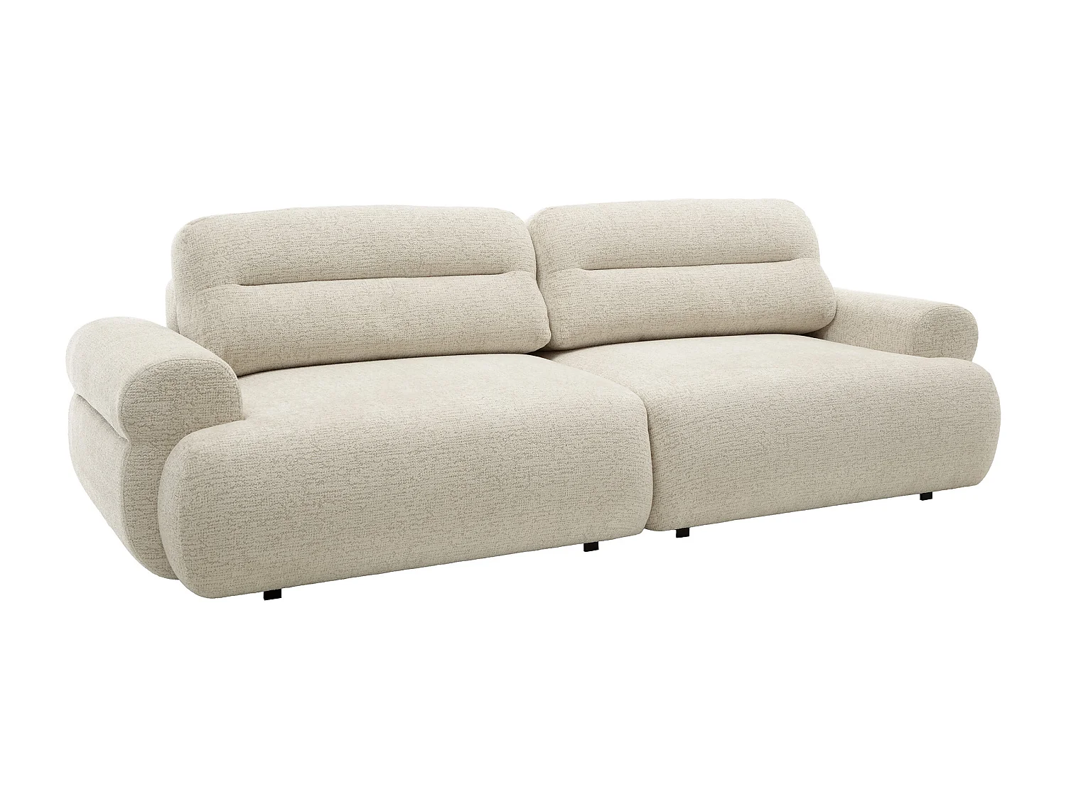 Canapé 4 places convertible en tissu chiné beige CABOLIA