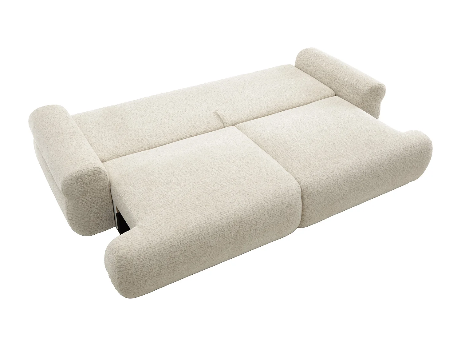 Canapé 4 places convertible en tissu chiné beige CABOLIA