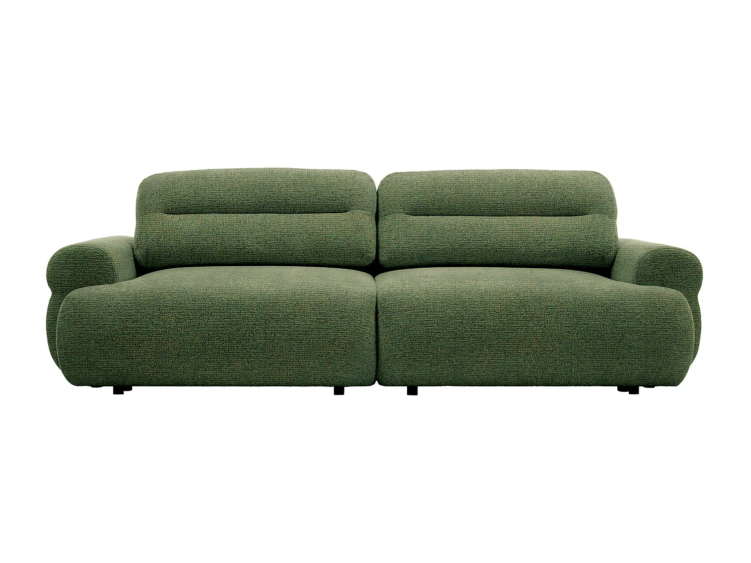 Canapé 4 places convertible en tissu chiné vert CABOLIA