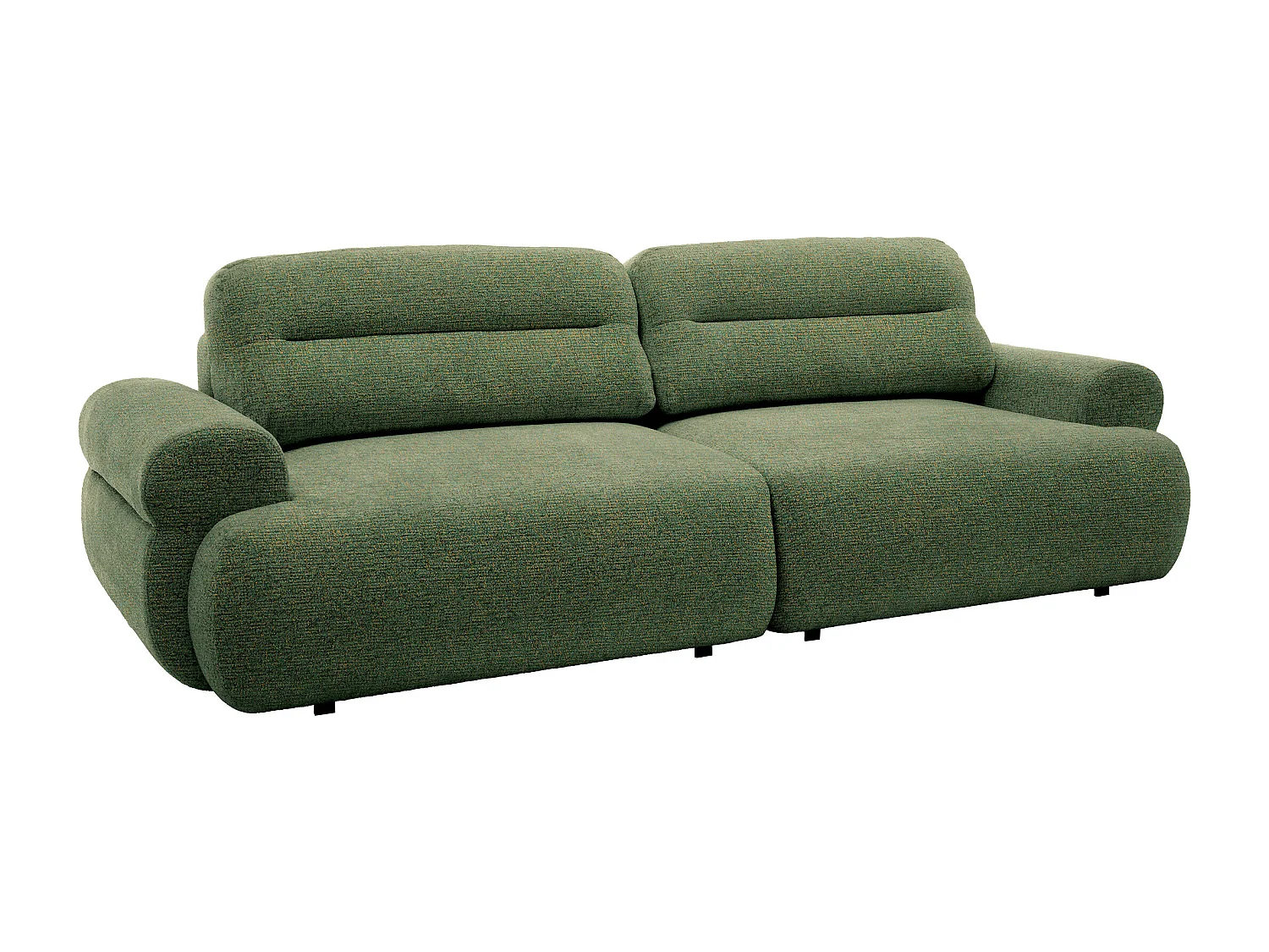 Canapé 4 places convertible en tissu chiné vert CABOLIA