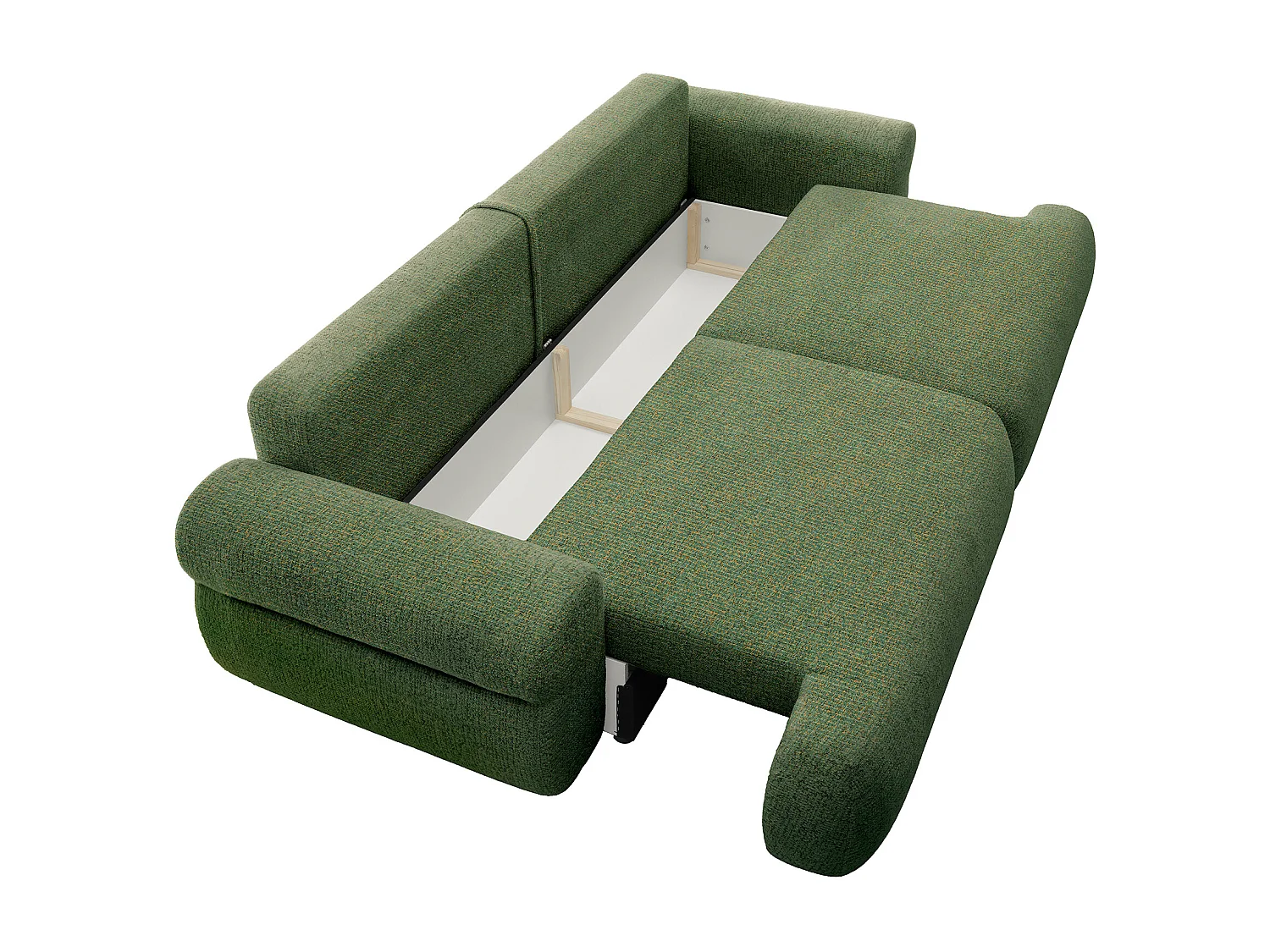 Canapé 4 places convertible en tissu chiné vert CABOLIA