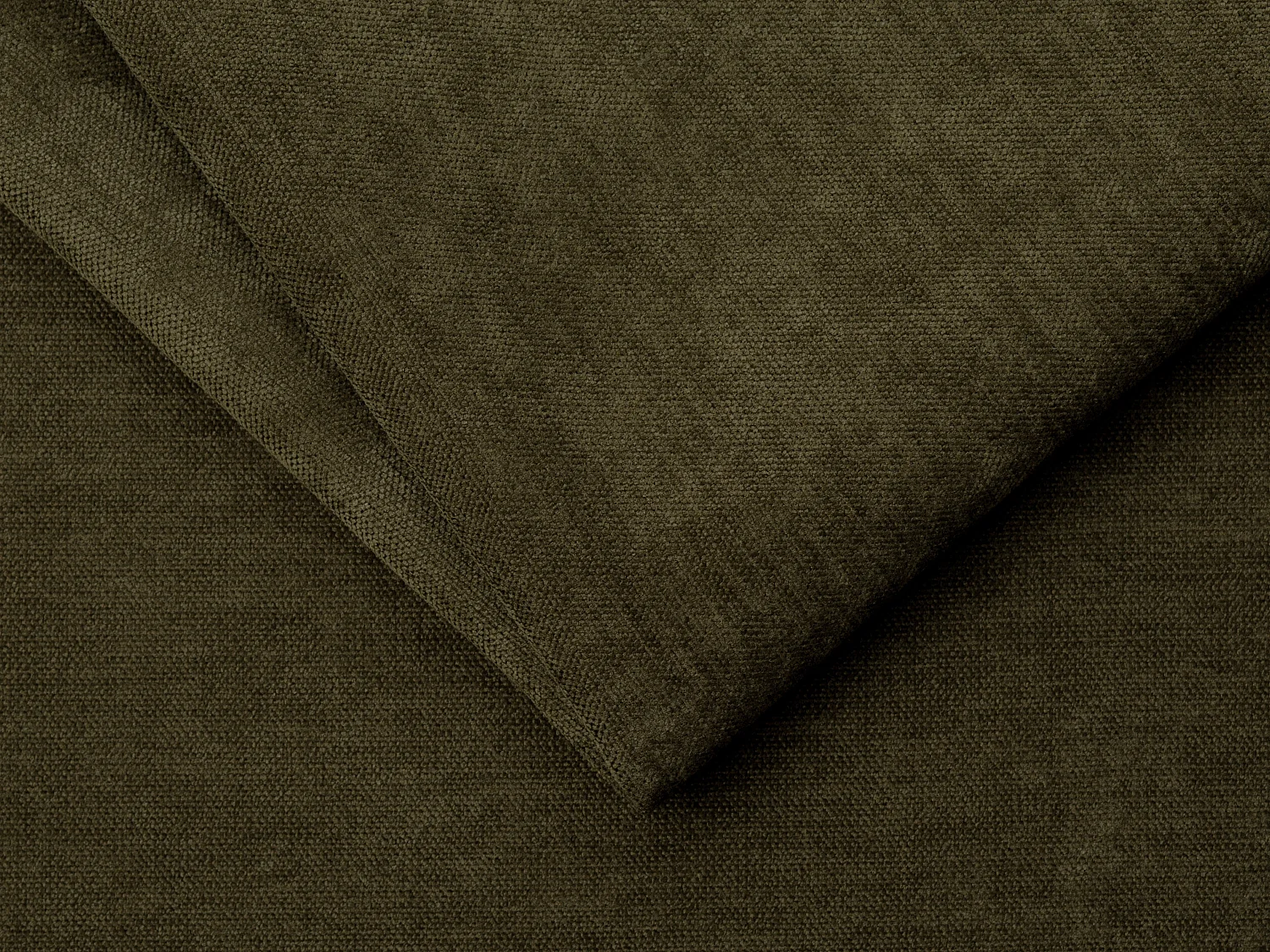 Canapé 3 places convertible express en tissu vert kaki - couchage 140 cm - matelas 18 cm - MASITIA