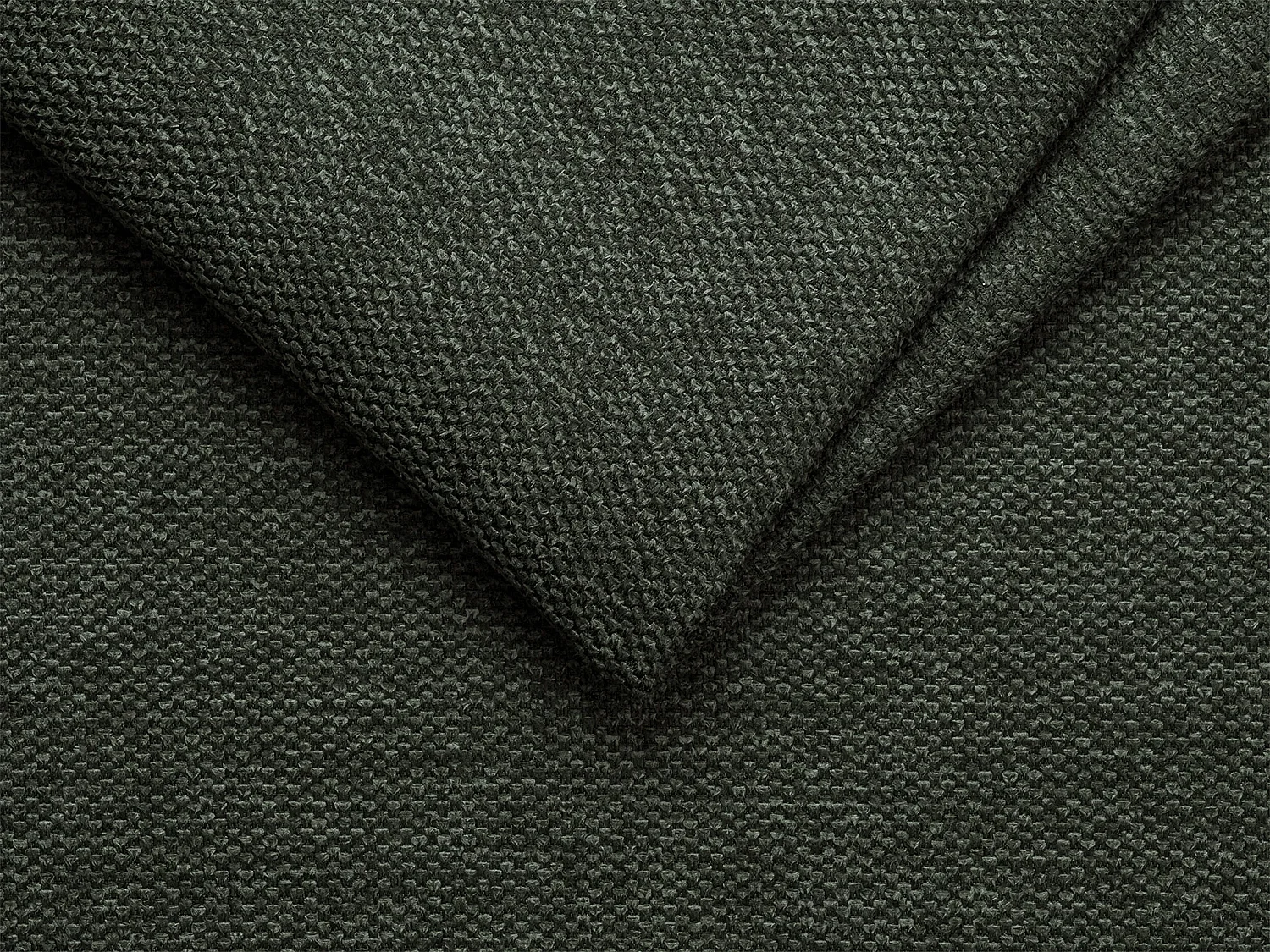 Canapé d'angle convertible express et réversible en tissu texturé vert sapin avec assise mémoire de forme - Couchage à lattes larges 140 cm - Matelas 14 cm - CALIFE