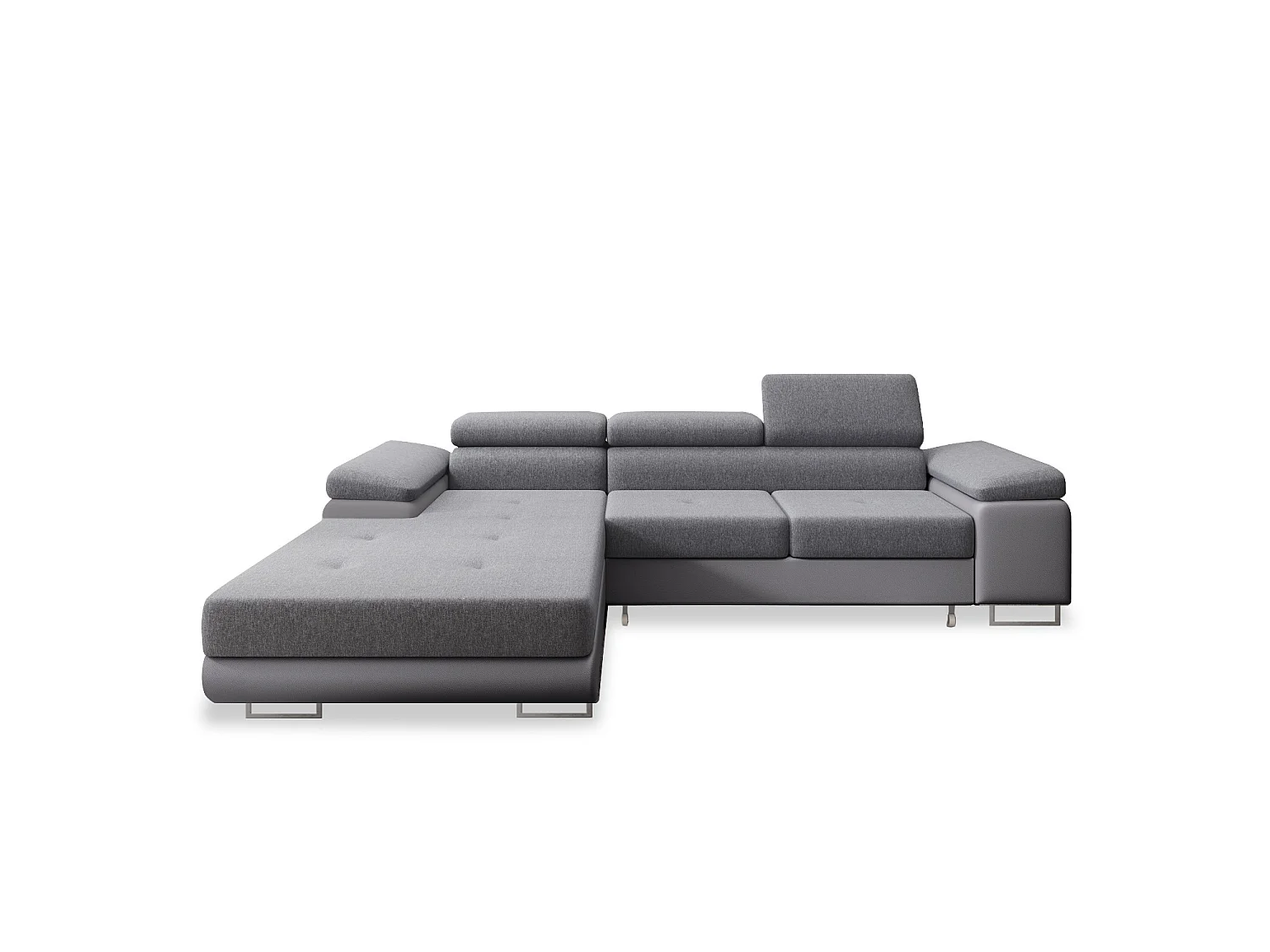 Canapé d'angle gauche convertible Alphonso Gris