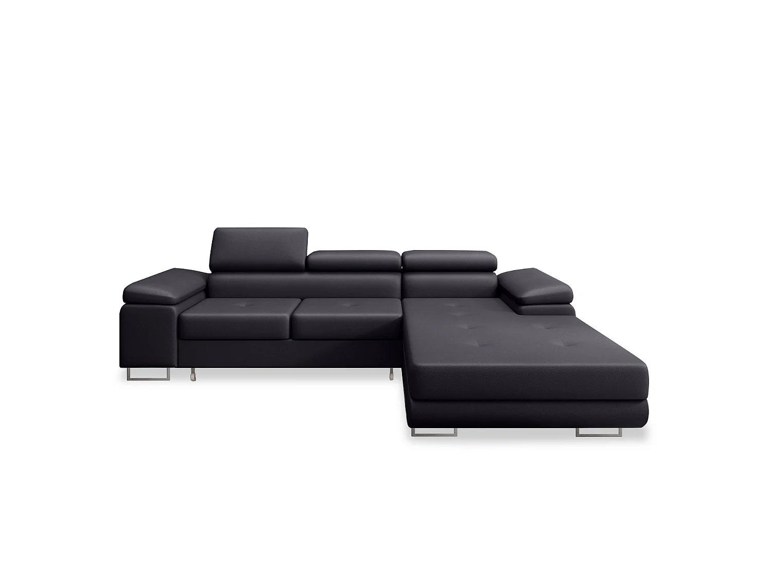 Canapé d'angle droit convertible Alphonso Noir
