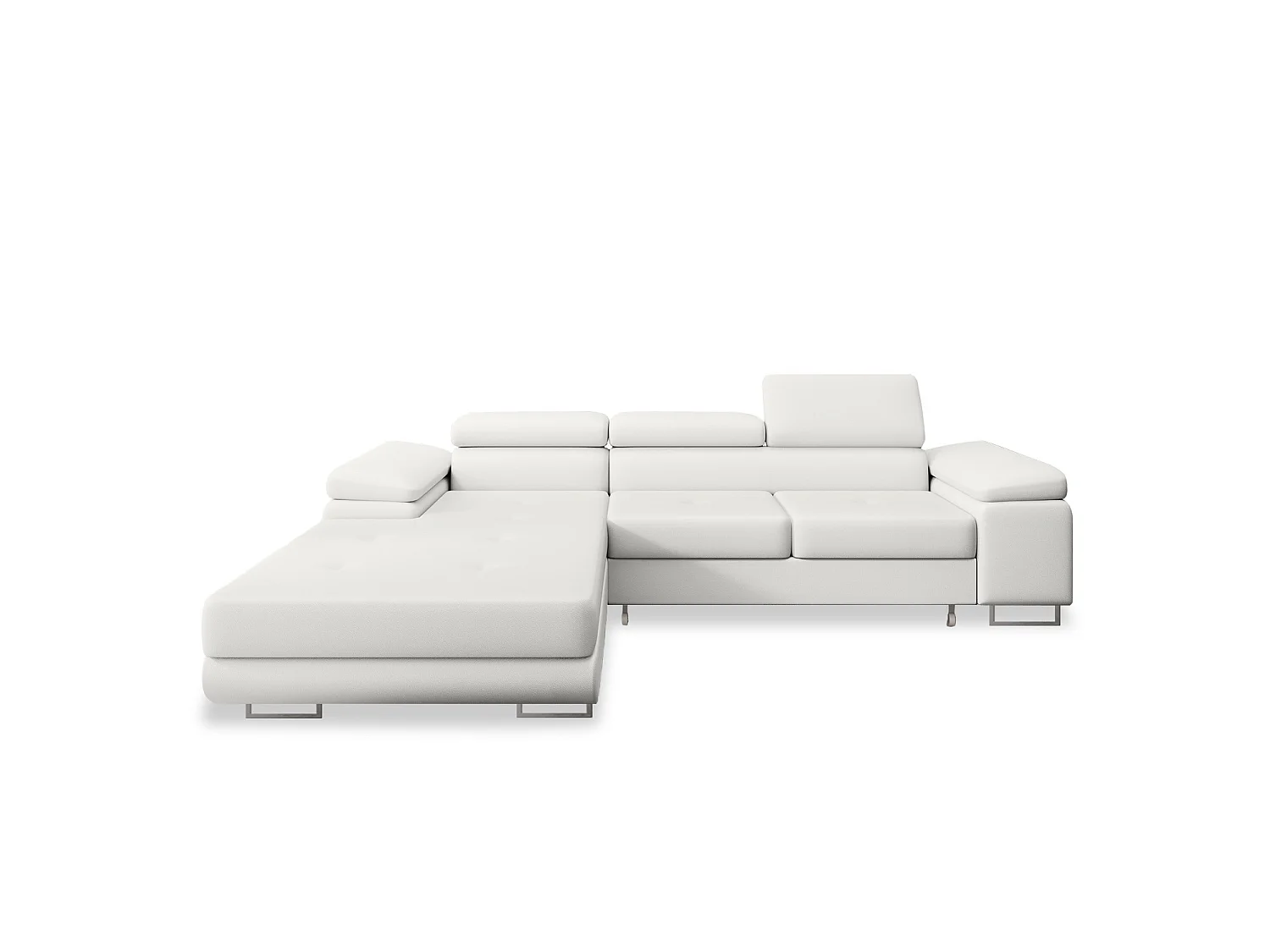 Canapé d'angle droit convertible Alphonso Blanc