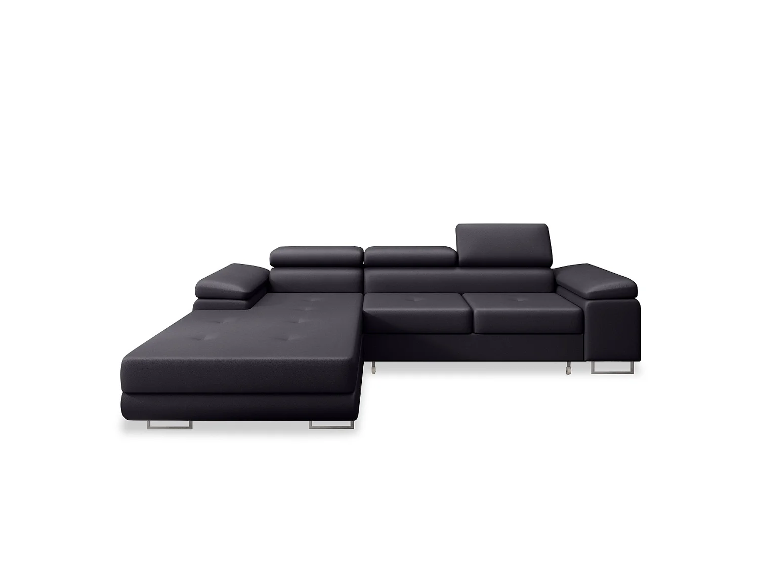 Canapé d'angle gauche convertible Alphonso Noir