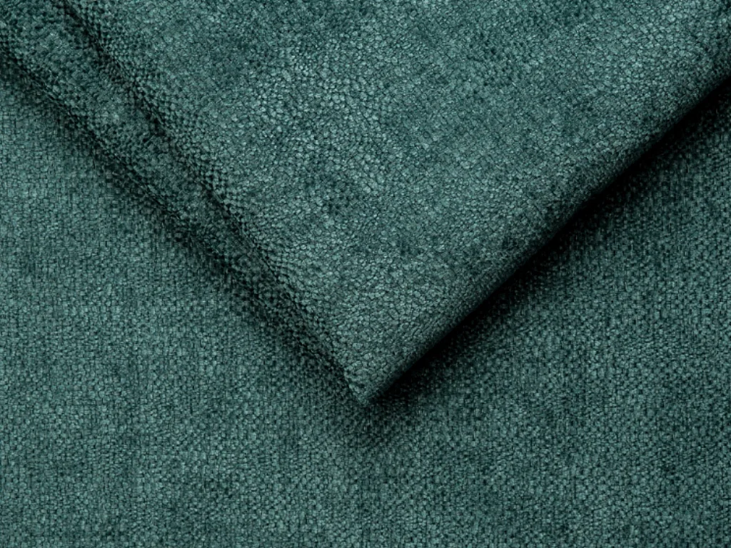 Canapé d'angle réversible convertible express en tissu chenille bleu canard avec assise à mémoire de forme - Couchage 160 cm - Matelas 14 cm - VIZIR