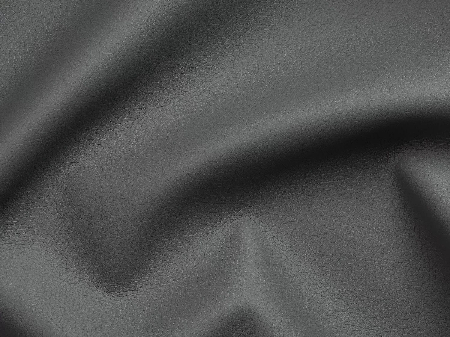 Canapé 4 places convertible express en cuir gris avec assise mémoire de forme - Couchage 160 cm - Matelas 14 cm VIZIR