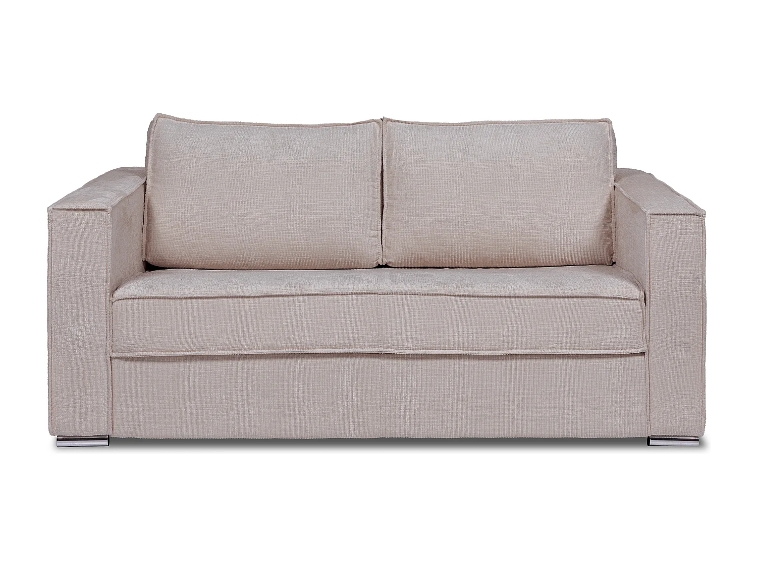Canapé 4 places convertible express en tissu chenille taupe avec assise mémoire de forme - Couchage 160 cm - Matelas 22 cm mémoire de forme LORETO