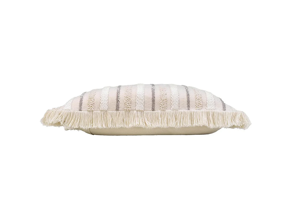 Coussin Déco à Franges "Atlas" 60x60cm Naturel