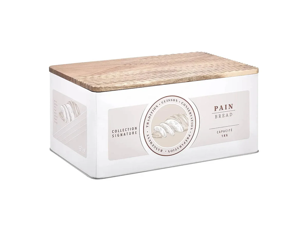 Boîte à Pain & Planche à Découper "Signature" 32cm Crème