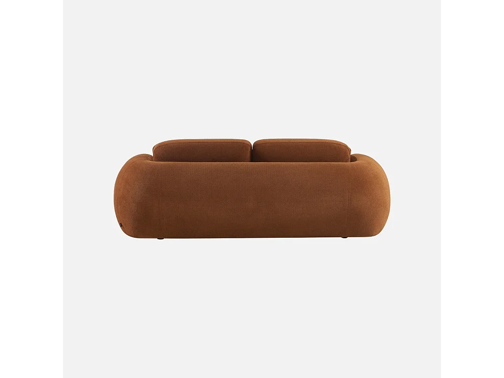 Divano in tessuto ciniglia, 3 posti, terracotta