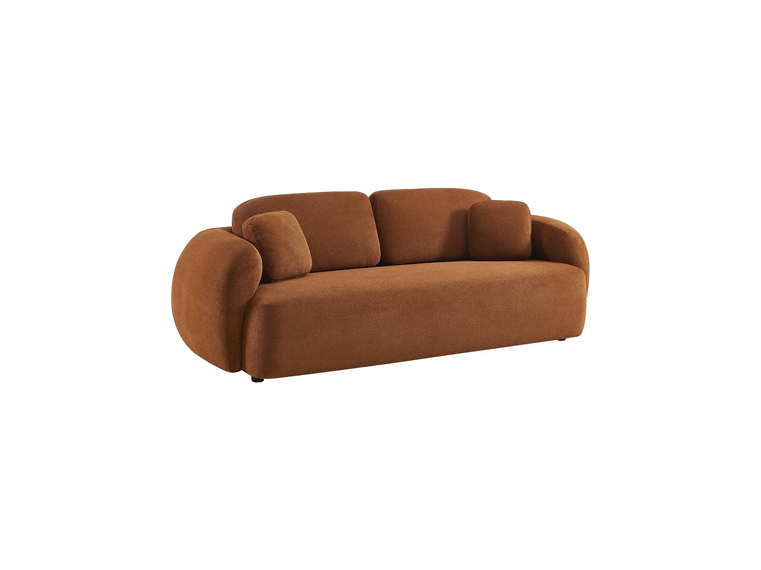 Divano in tessuto ciniglia, 3 posti, Cloud, Terracotta, 230x102x81 cm