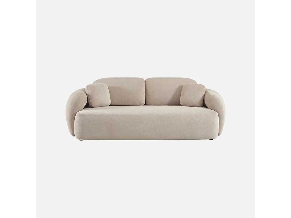 Divano in tessuto ciniglia, 3 posti, beige