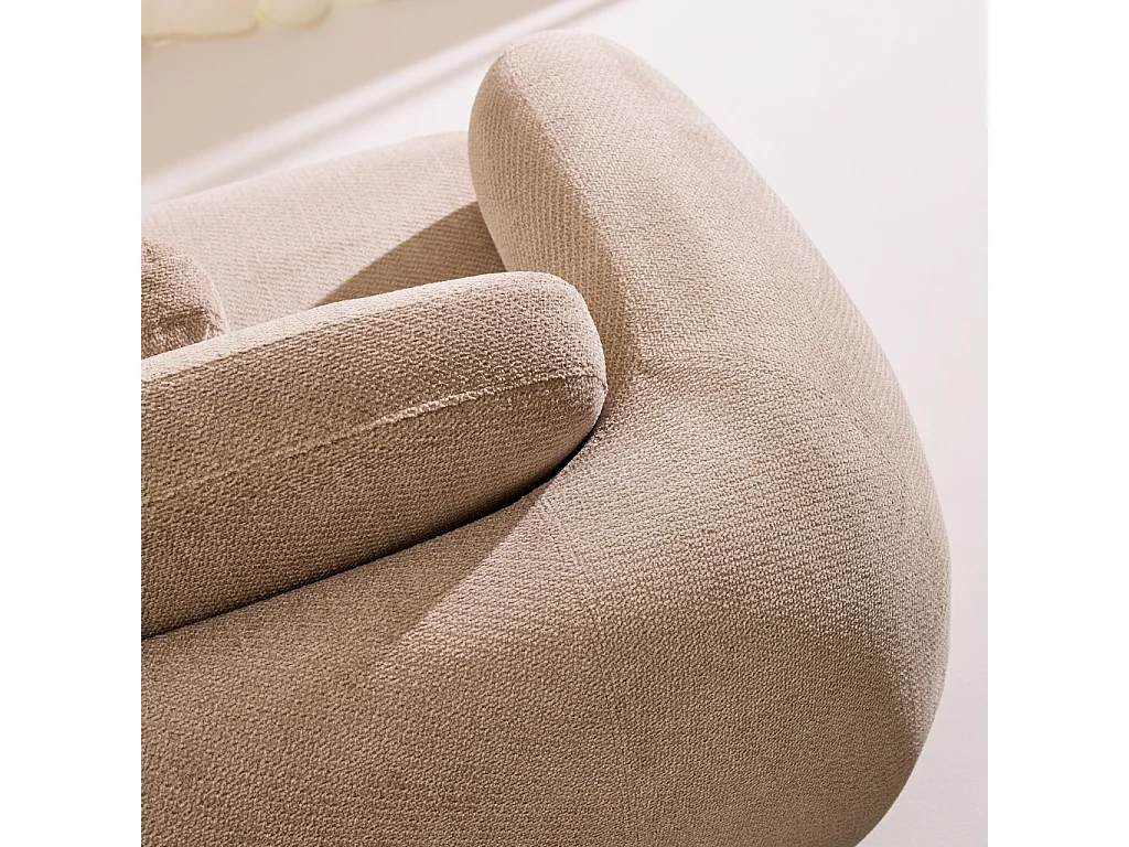 Sofá de tela chenilla, 3 plazas beige