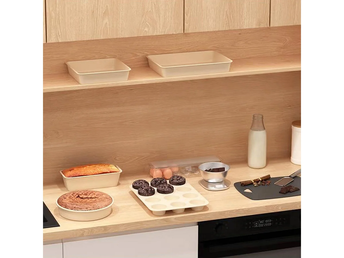 Moule à Muffins en Métal "Harmony" 35cm Beige