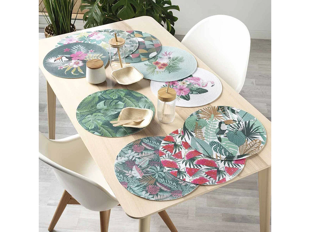Set de Table Imprimé "Alba" 35cm Vert