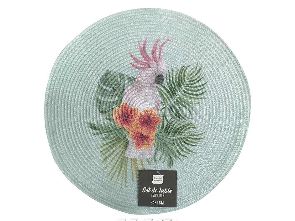 Set de Table Imprimé "Alba" 35cm Vert