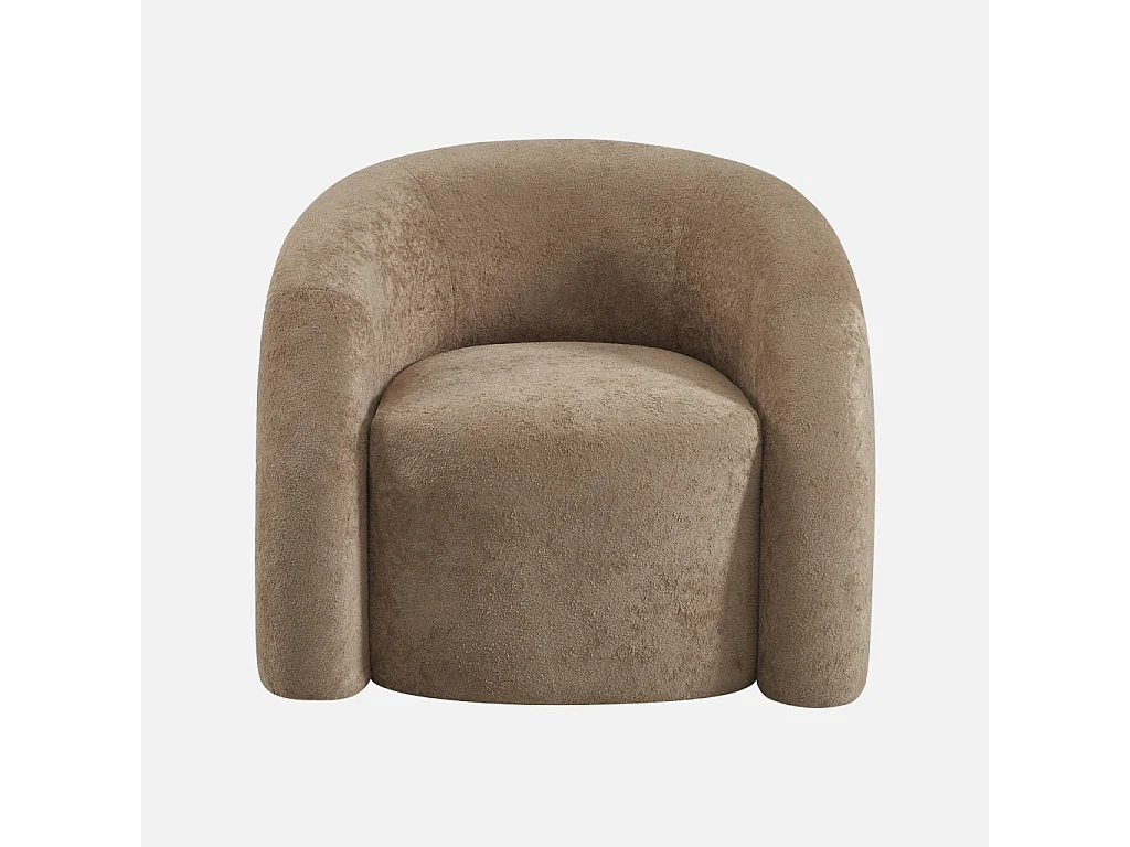 Fauteuil organique tissu 1 place taupe - Renbo