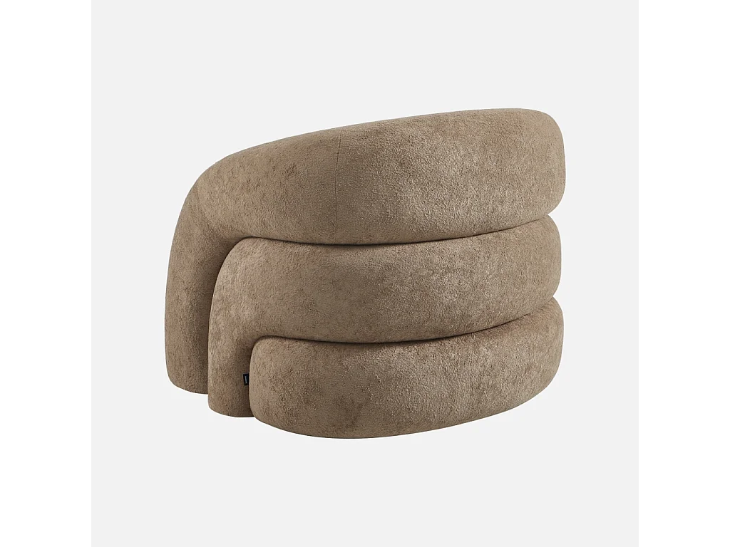 Fauteuil organique tissu 1 place taupe - Renbo