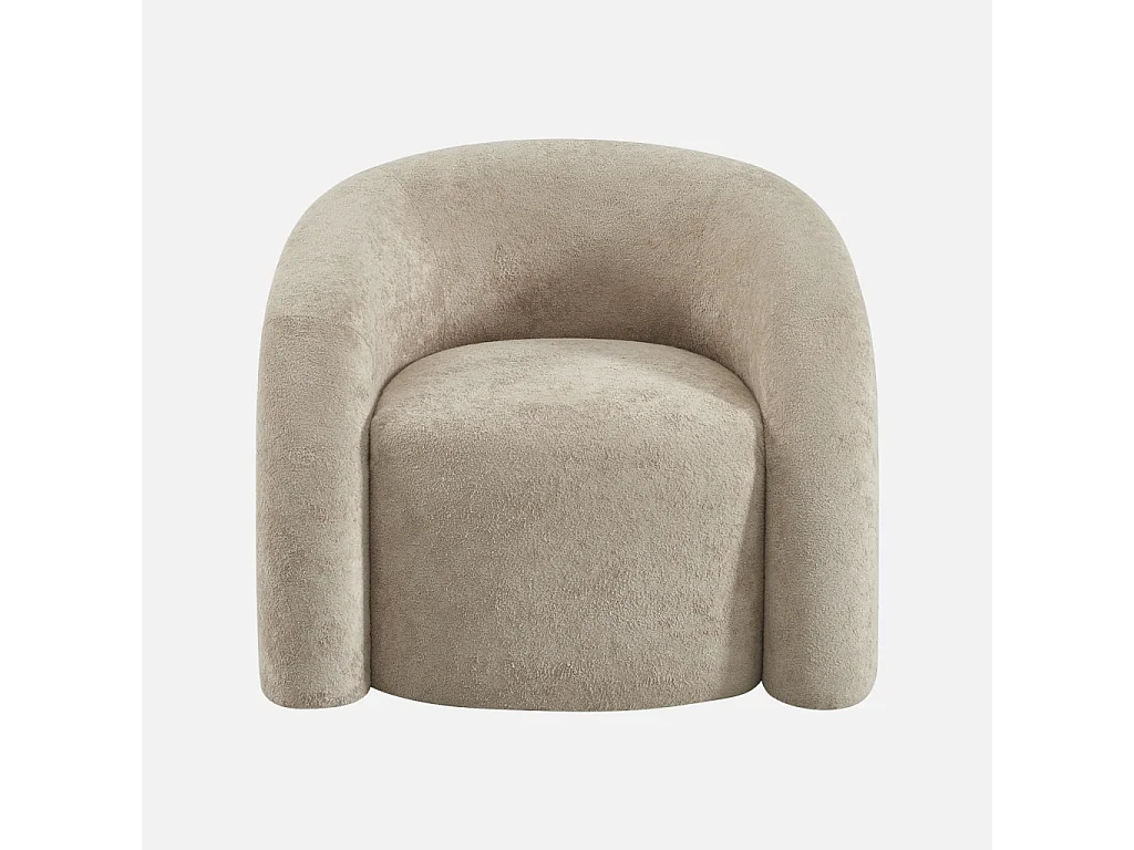 Fauteuil organique tissu 1 place beige - Renbo