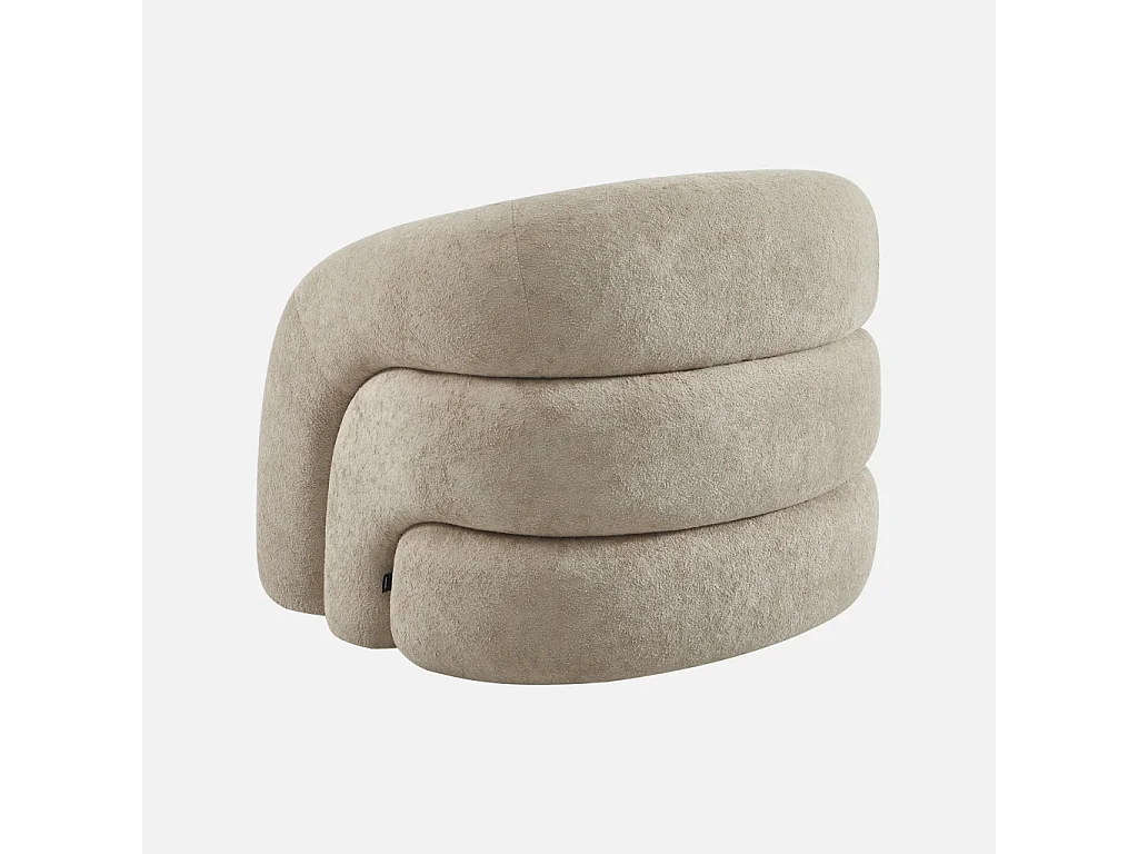Fauteuil organique tissu 1 place beige - Renbo