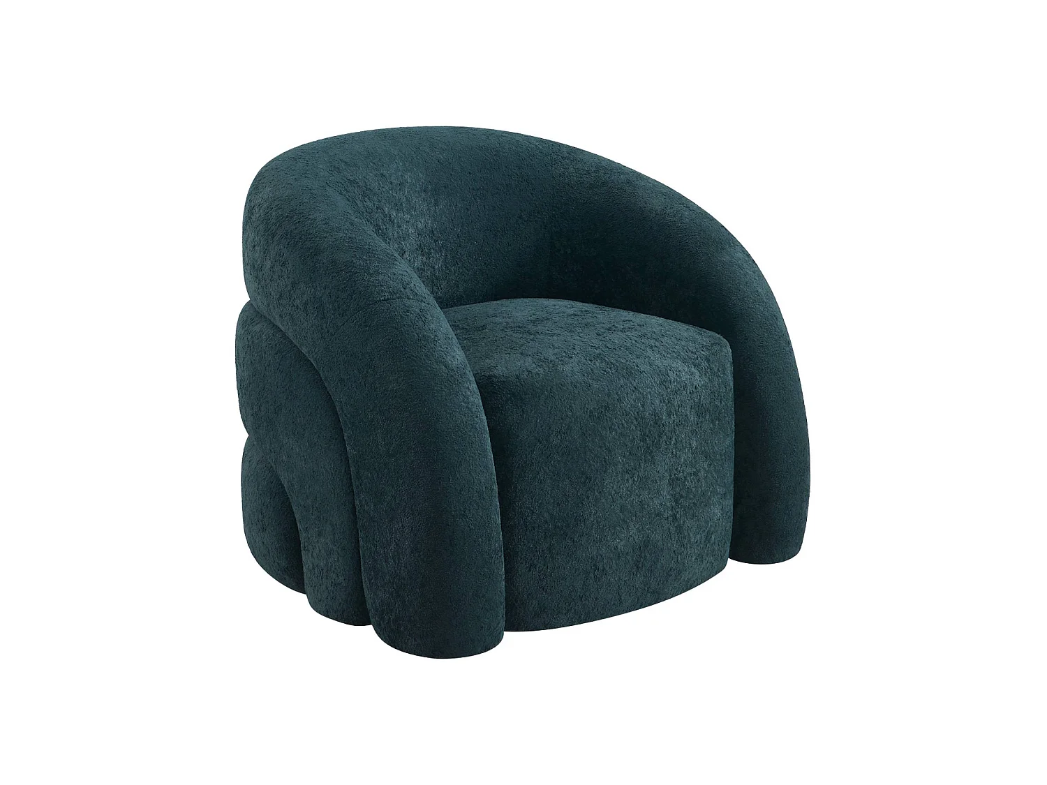 Poltrona organica in tessuto, Renbo, Blu scuro, 86x75x70 cm