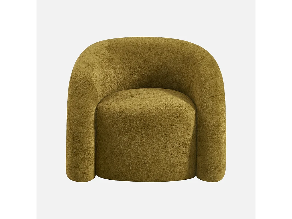 Fauteuil organique tissu 1 place vert olive - Renbo