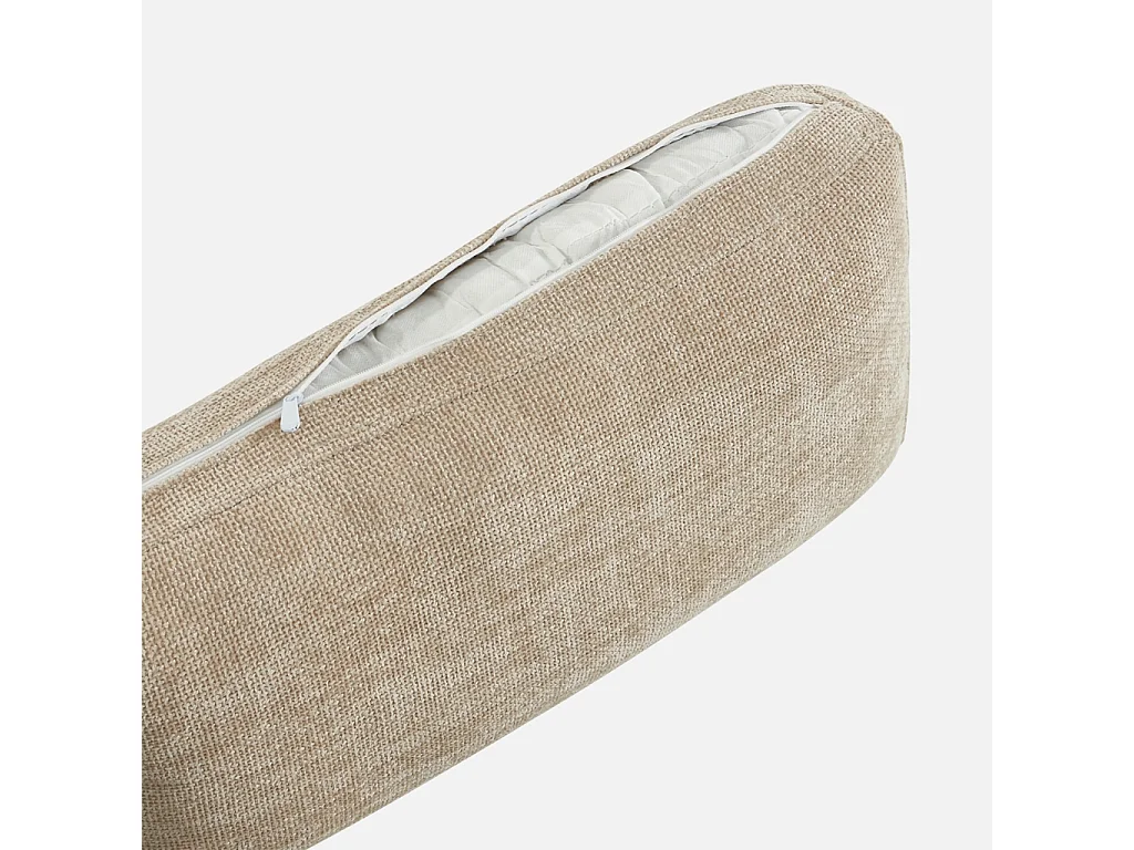 Fauteuil tissu pieds en bois d'hévéa 1 place beige - Dany