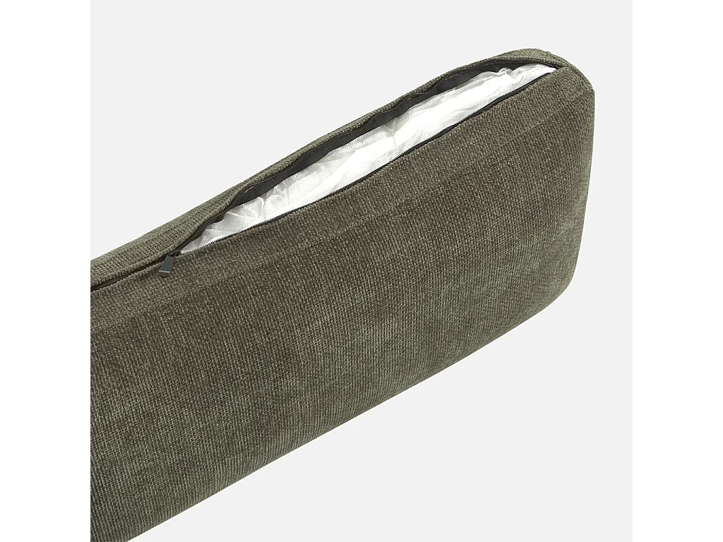 Fauteuil tissu pieds en bois d'hévéa 1 place vert de gris - Dany