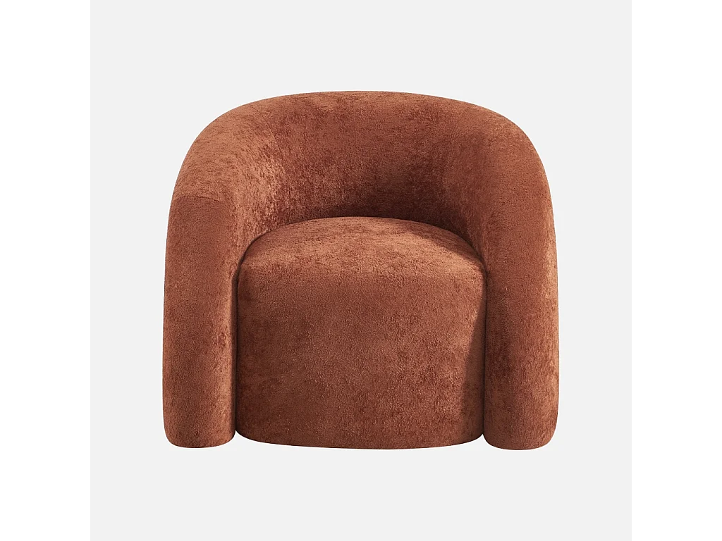 Fauteuil organique tissu 1 place terracotta  - Renbo