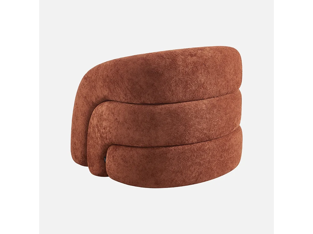 Fauteuil organique tissu 1 place terracotta  - Renbo