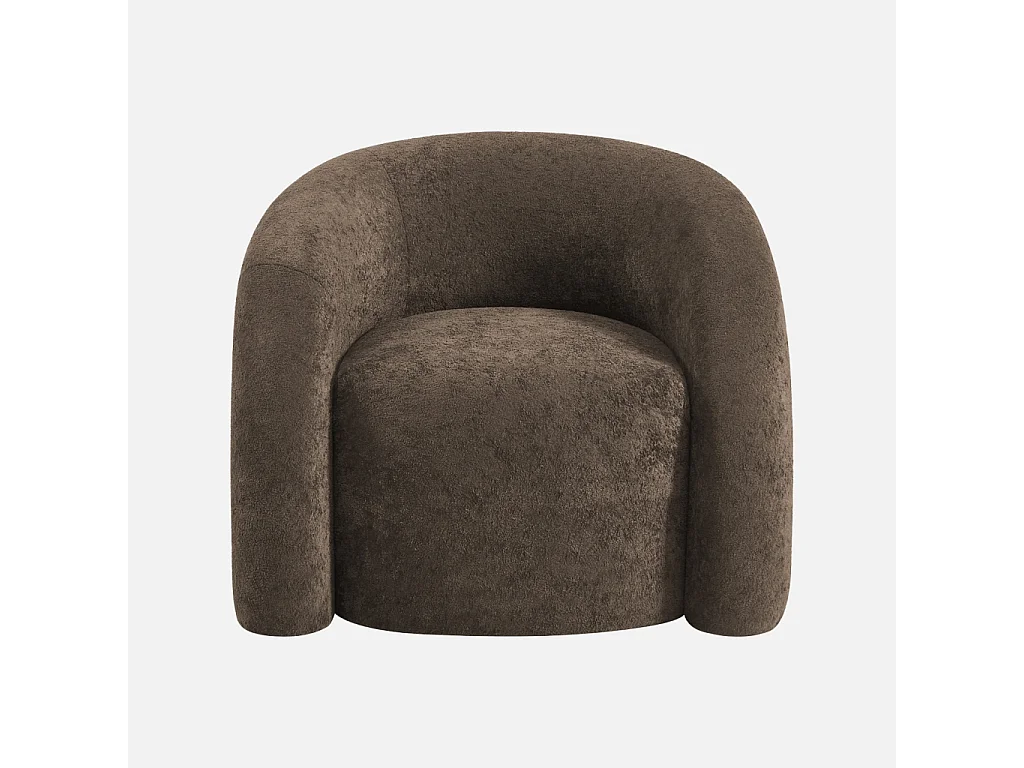 Sillón orgánico de tela marrón