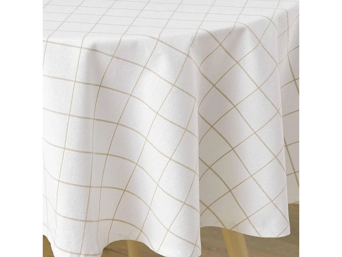 Nappe Ronde à Carreaux "Axel" 180cm Naturel