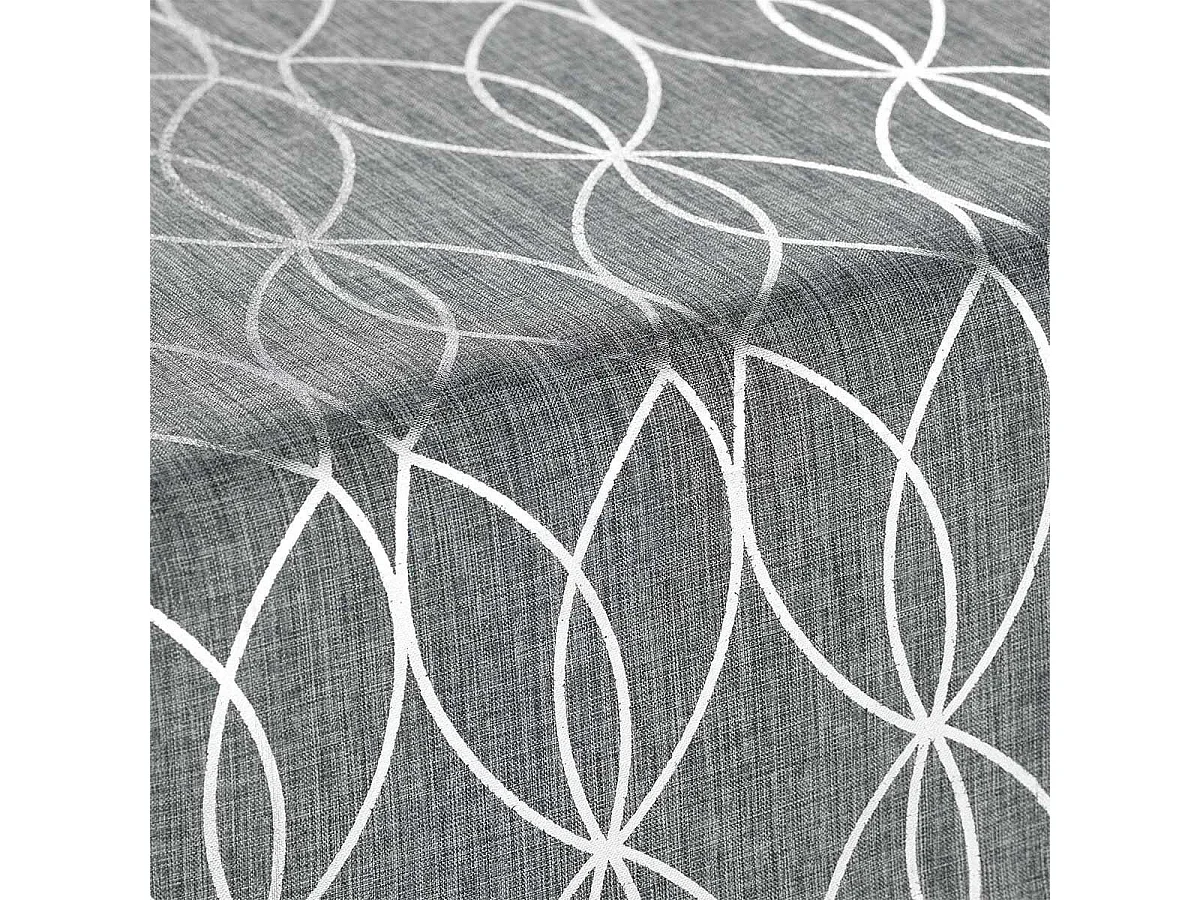 Nappe & Chemin de Table "Elipsa" 140x250cm Gris & Argent