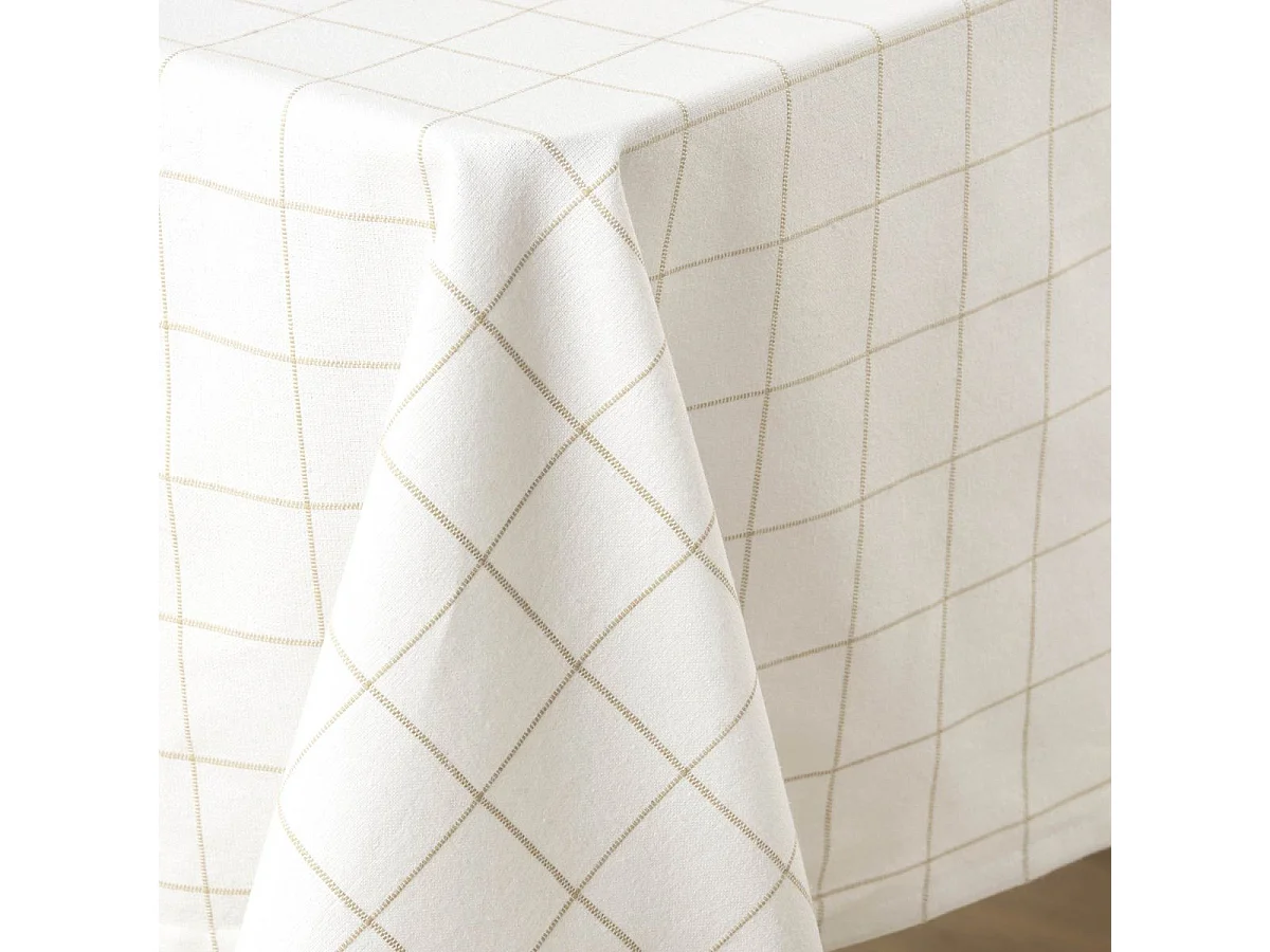 Nappe à Carreaux "Axel" 240cm Naturel