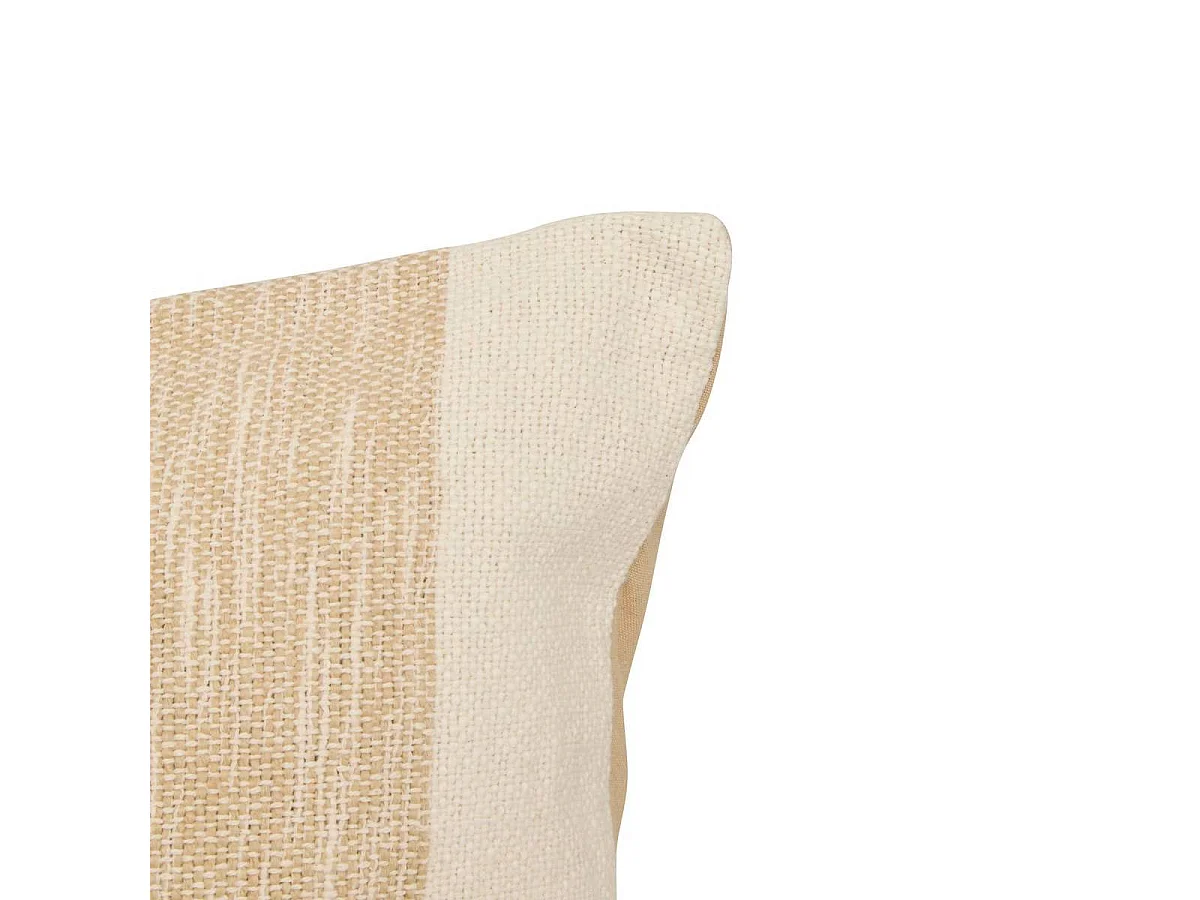 Coussin à Rayures Effet Jute "Laini" 45x45cm Naturel