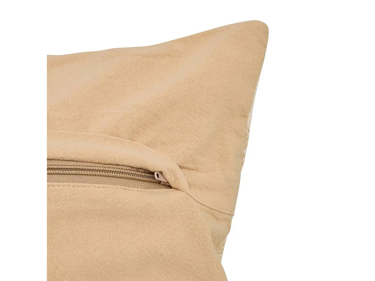 Coussin à Rayures Effet Jute "Laini" 45x45cm Naturel