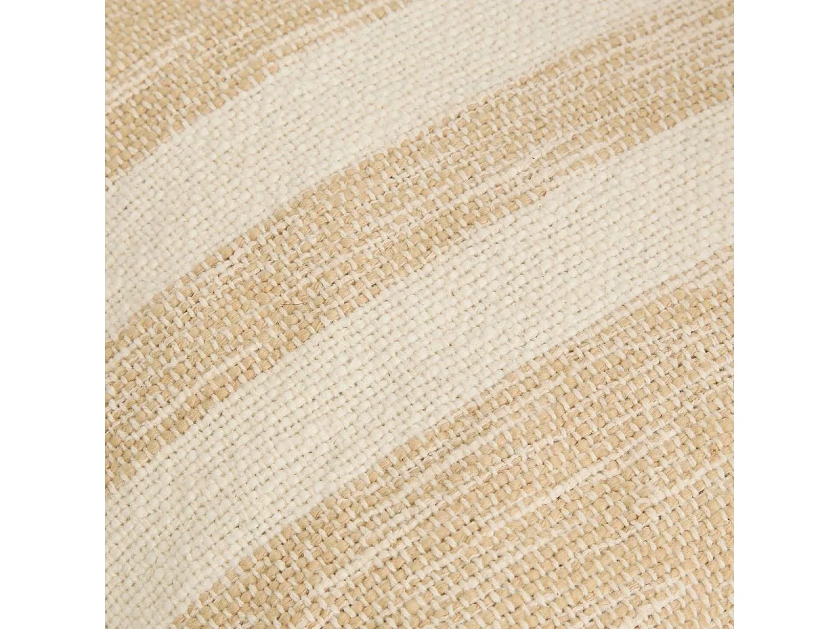Coussin à Rayures Effet Jute "Laini" 45x45cm Naturel