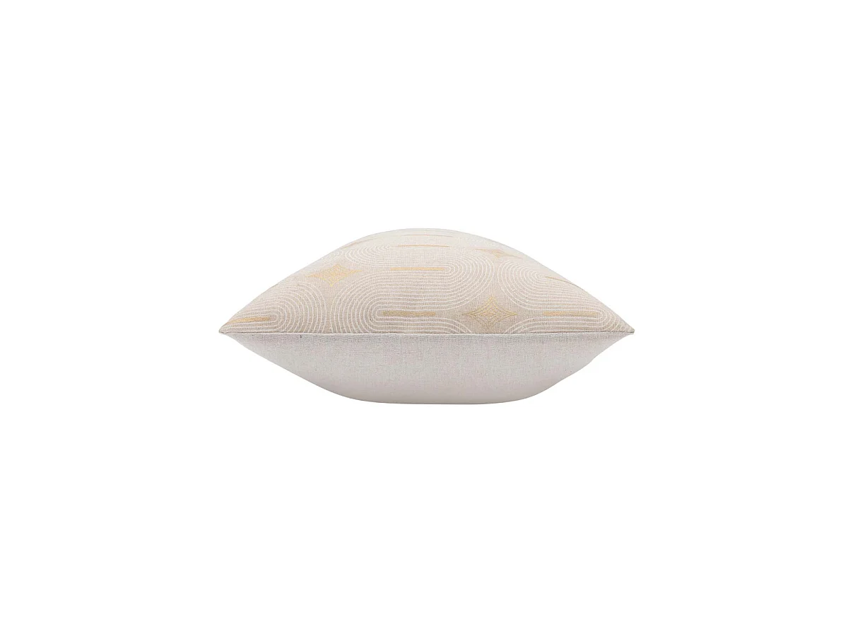 Coussin à Motifs Métallisés "Ondine" 40x60cm Beige & Blanc