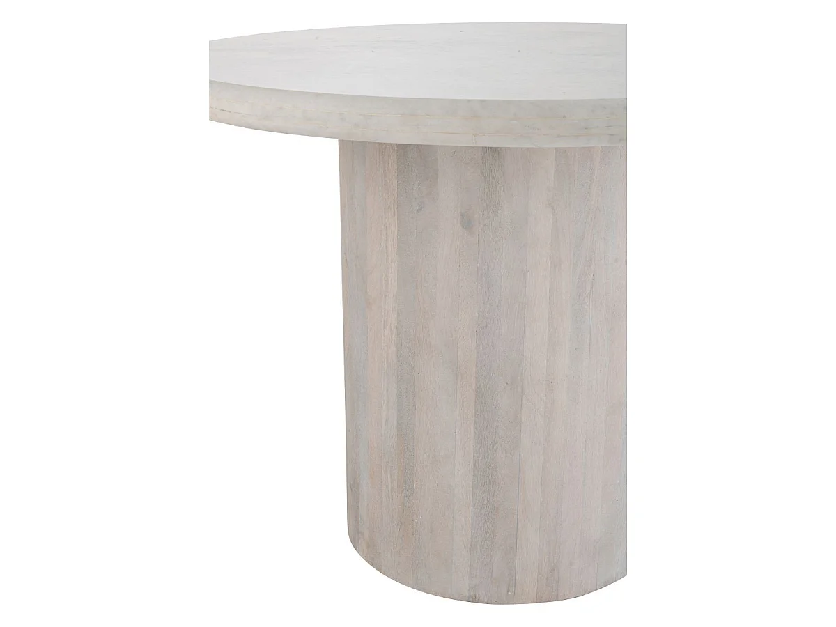 Table à Manger en Marbre "Noor" 102cm Blanc Cassé