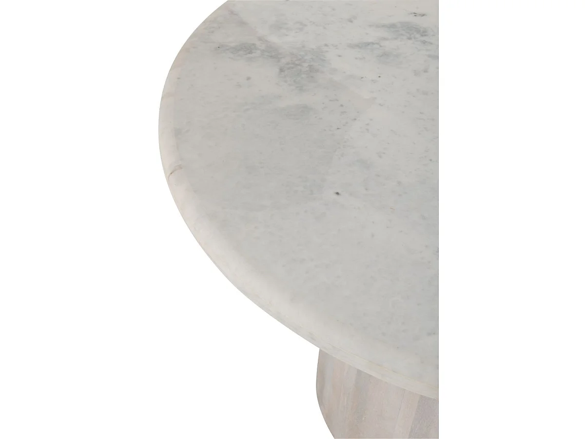 Table à Manger en Marbre "Noor" 102cm Blanc Cassé