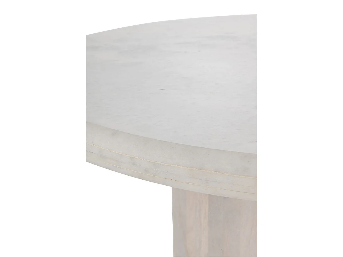 Table à Manger en Marbre "Noor" 102cm Blanc Cassé