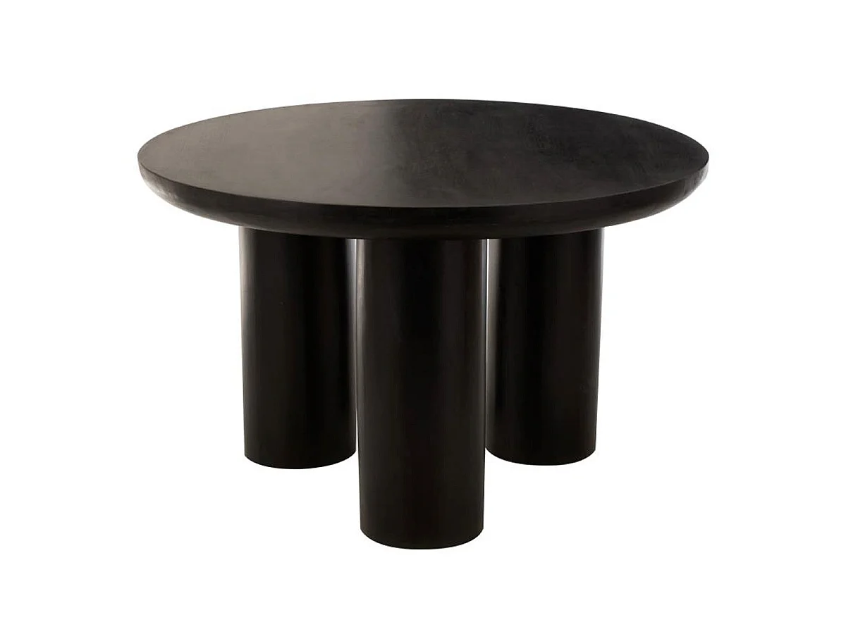 Table à Manger Trio en Bois "Cave" 120cm Noir