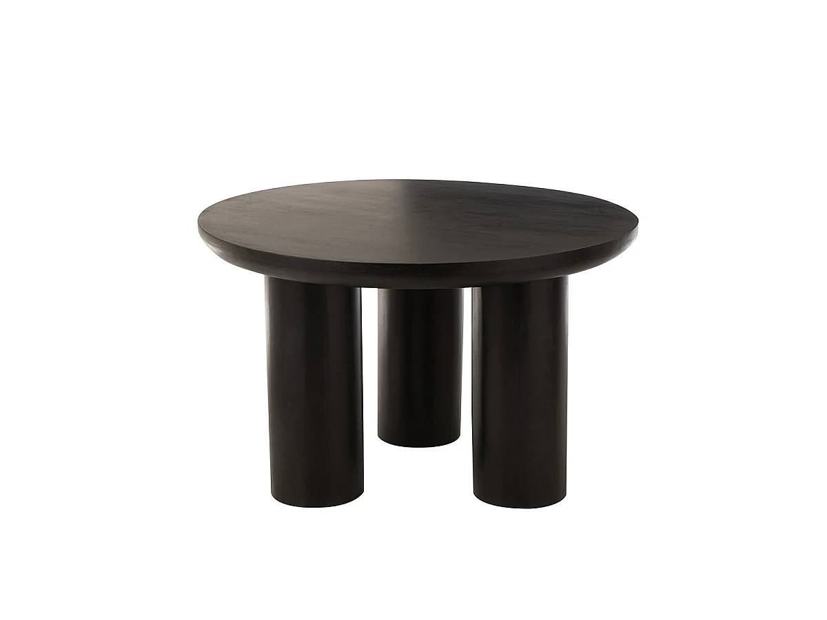Table à Manger Trio en Bois "Cave" 120cm Noir