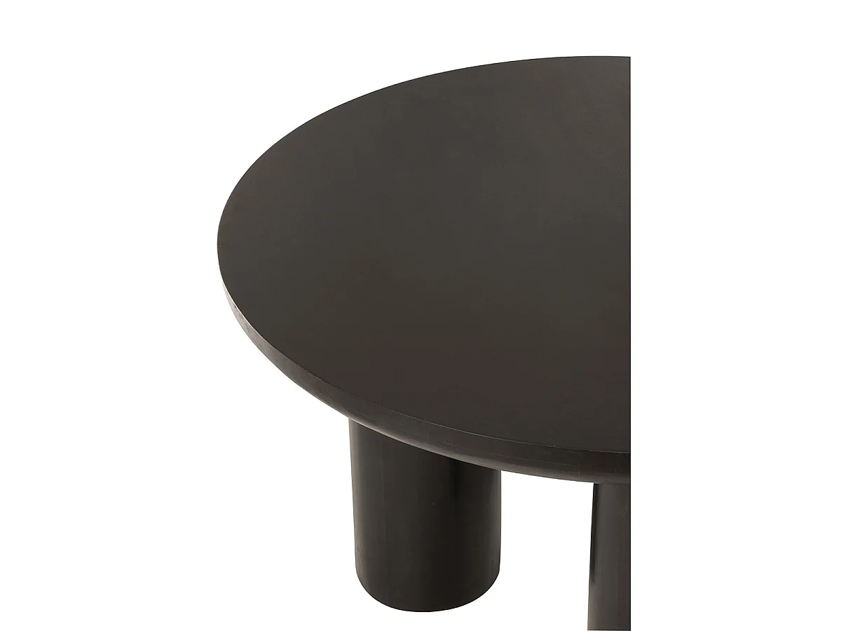 Table à Manger Trio en Bois "Cave" 120cm Noir