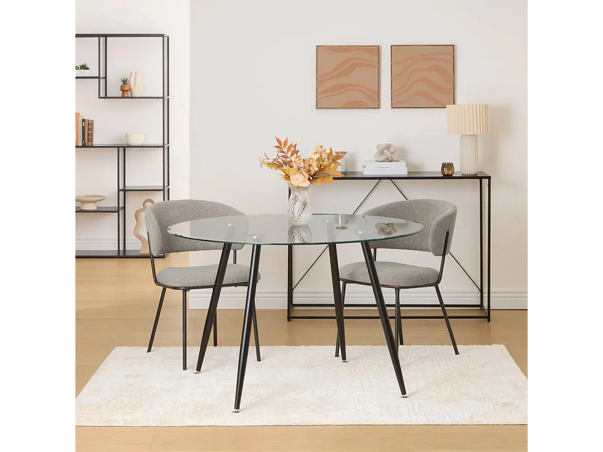 Table À Manger en Verre "Ostras" 120cm Transparent