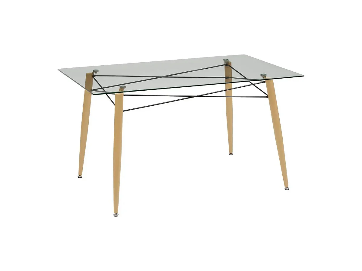 Table à Manger en Verre "Jindo" 140cm Transparent
